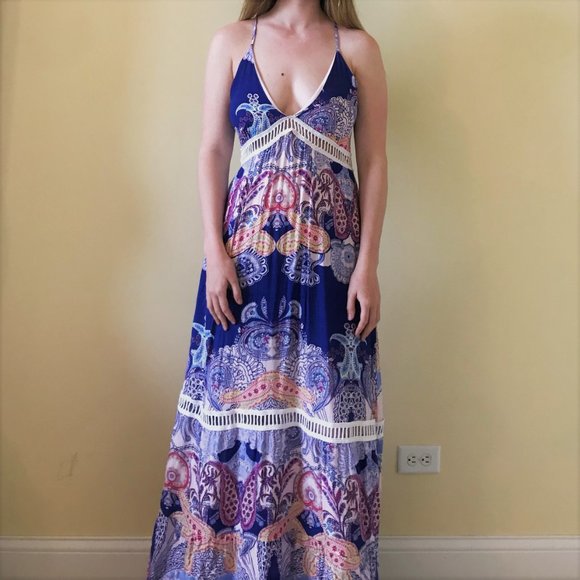 Paisley Floral Printed Boho-Chic Sundress - Picture 2 of 6